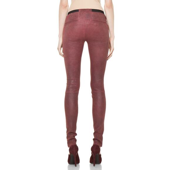 Helmut Lang Patina Cheyenne Leather Legging - XS - Burgundy - Picture 5 of 8